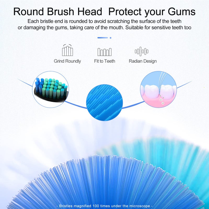 teeteck 10 Pack Electric Toothbrush Replacement Heads Compatible with Fairywill FW-507/508/551/515/917/959/2011,FW-D1/D3/D7/D8,Toothbrush Replacement Heads Compatible with SEAGO 958/2316/SGKIDS-2303 - Image 4